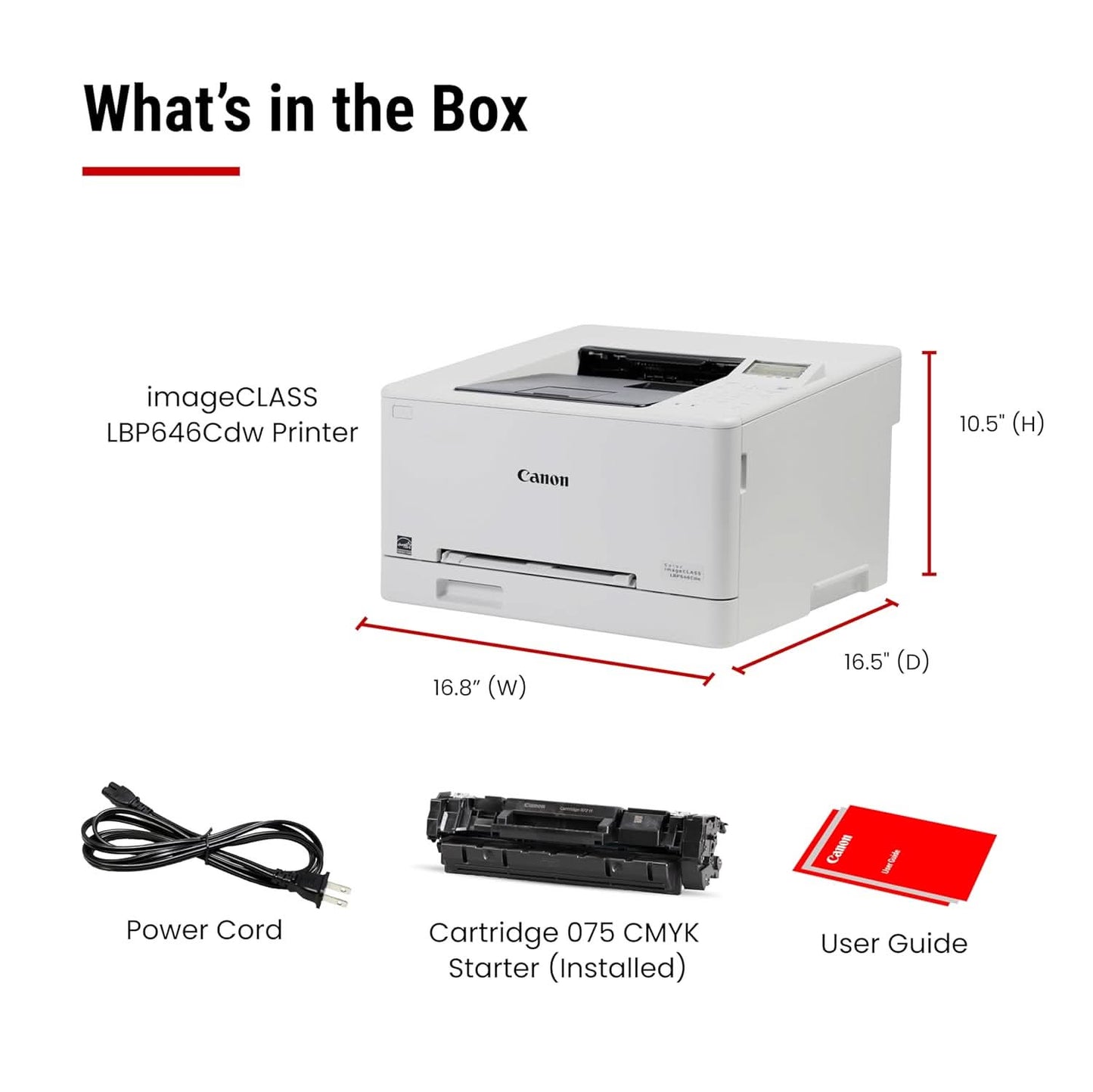 Canon Color imageCLASS LBP646Cdw Wireless Laser Printer for Duplex Printing, White - 26 PPM Home Office, Small Office Printer