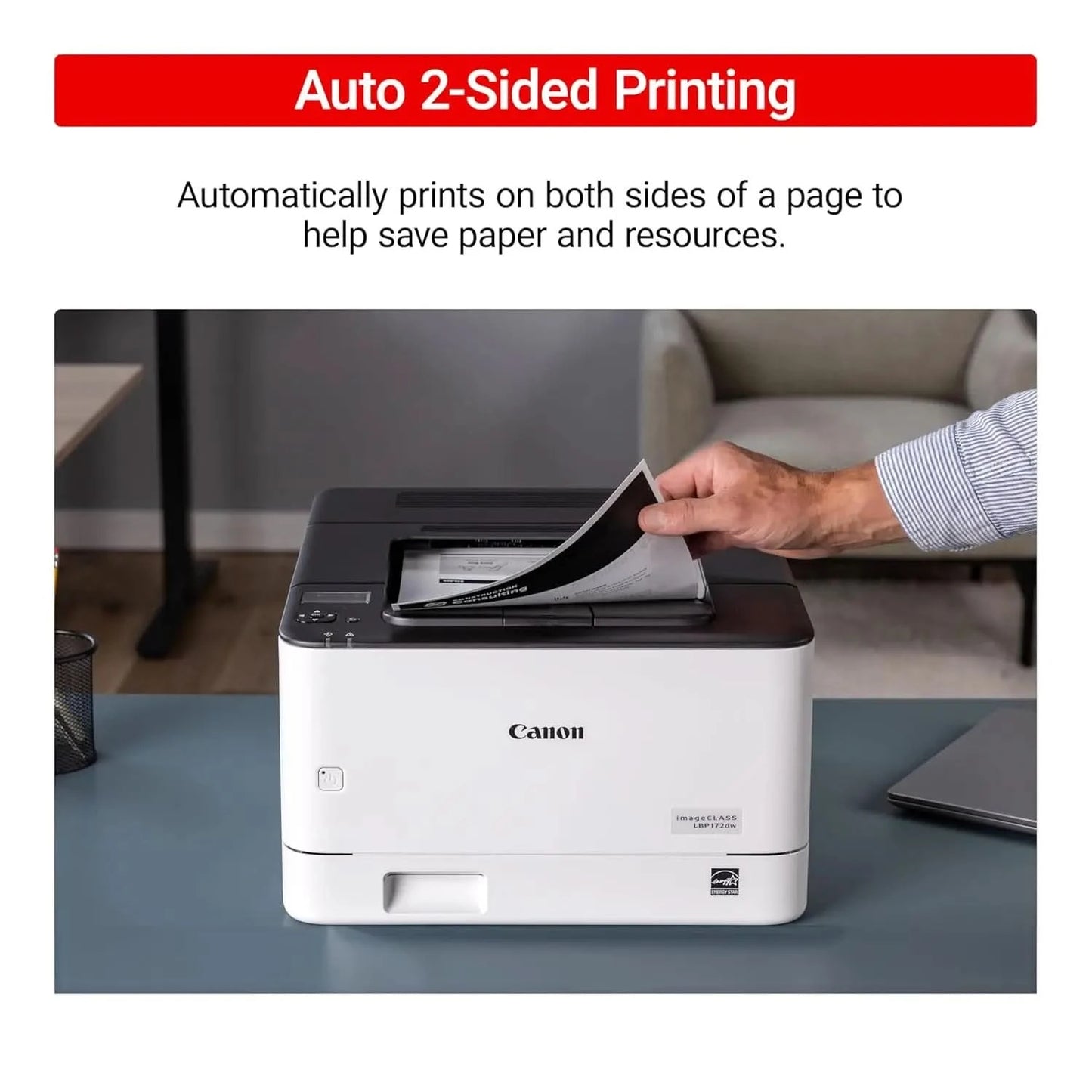 Canon imageCLASS LBP172dw Monochrome Duplex, Wireless Laser Printer, Single Function, Home Office, Mobile Ready White