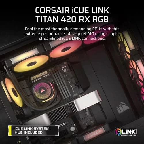 Corsair iCUE LINK TITAN 420 RX RGB Black, 420mm AIO Liquid CPU Cooler