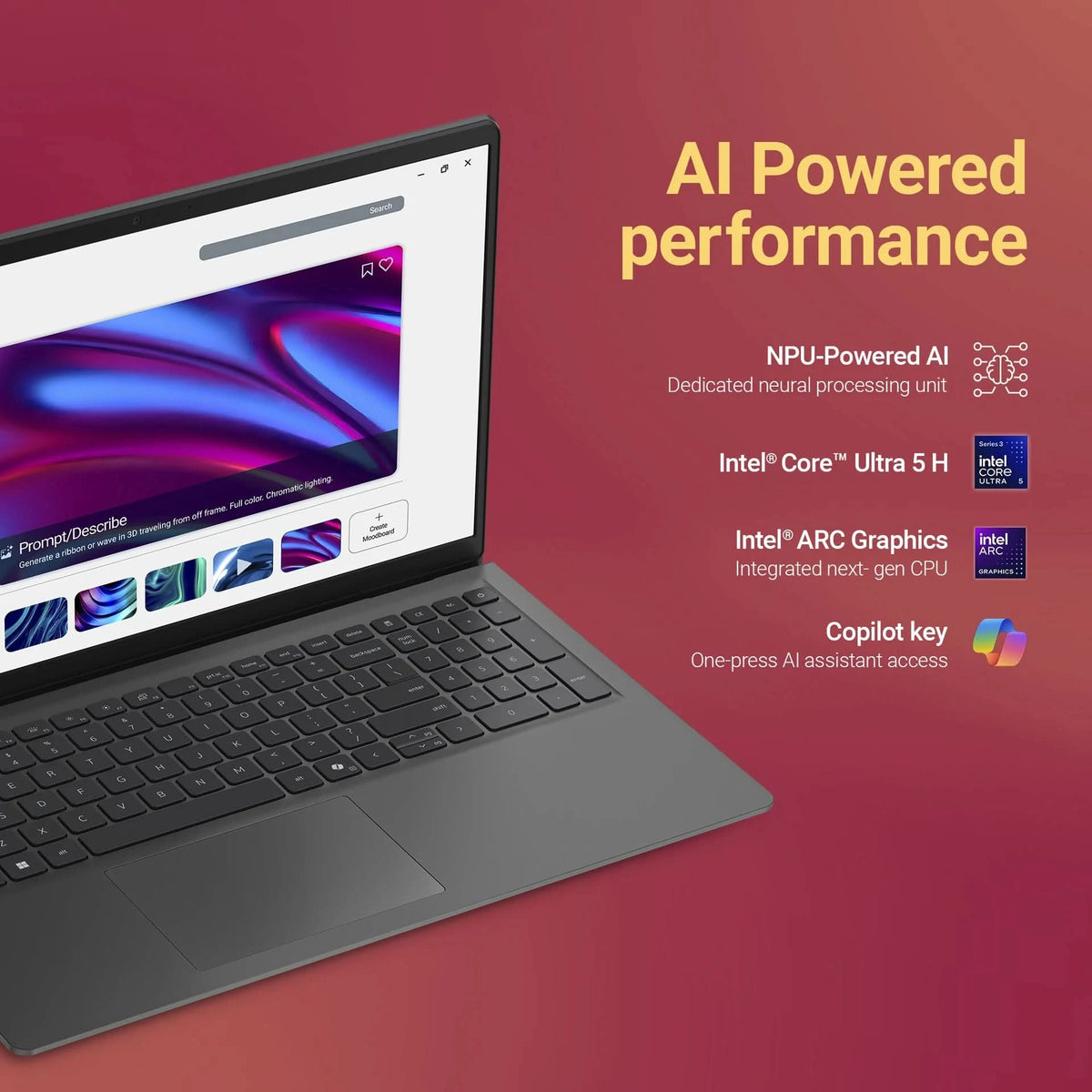 DELL 15 (Previously Inspiron) AI Powered Intel Core Ultra 5 225H - (8 GB/512 GB SSD/Windows 11 Home) 3530 / 15 DC 15260 Thin and Light Laptop Black