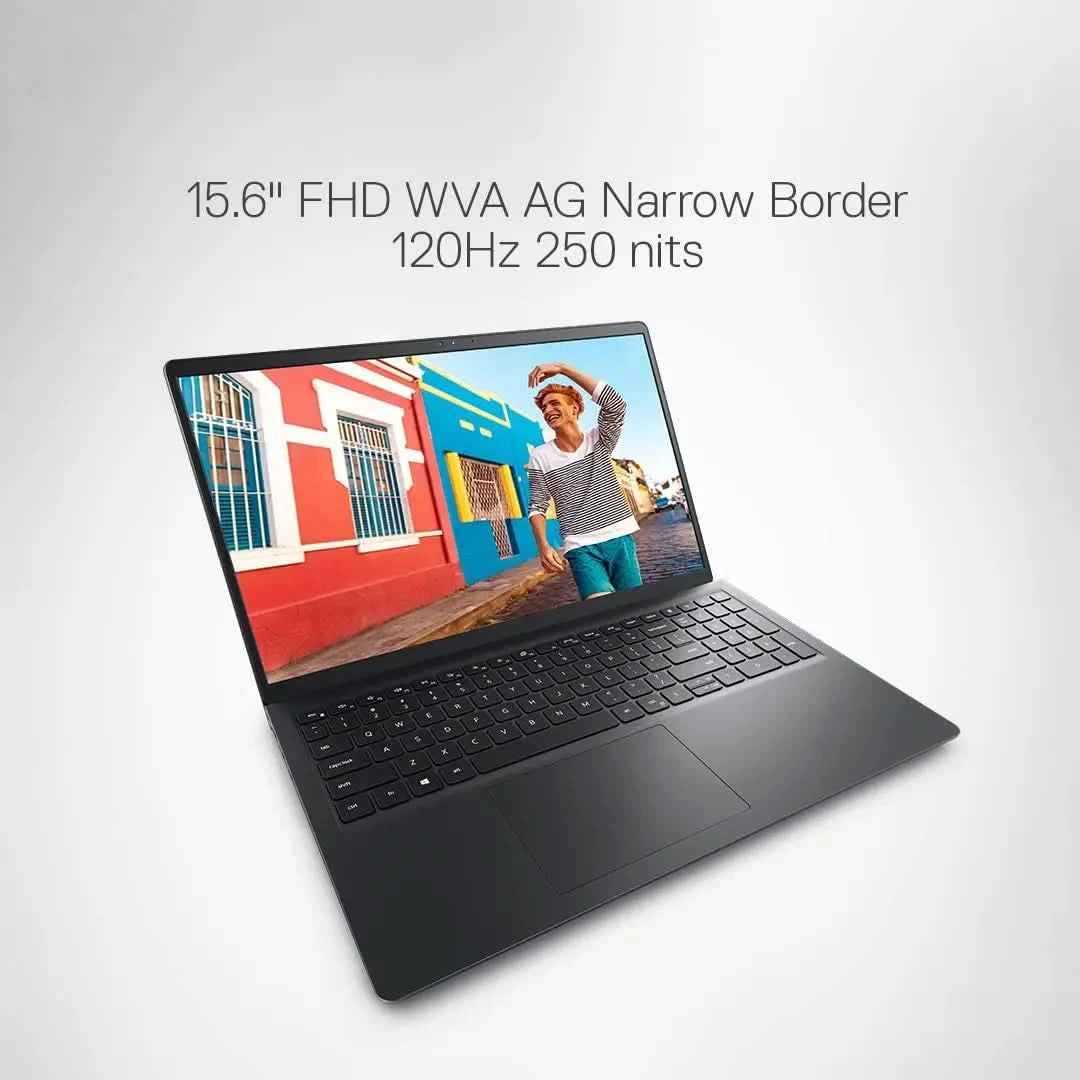 Dell 15 Thin & Light Laptop, AMD Ryzen R5-7520U Processor/ 8GB LPDDR5/ 512GB/ 15.6"(39.62cm) FHD 120Hz 250 nits Display/Windows 11 Black Color/ 1.63kg