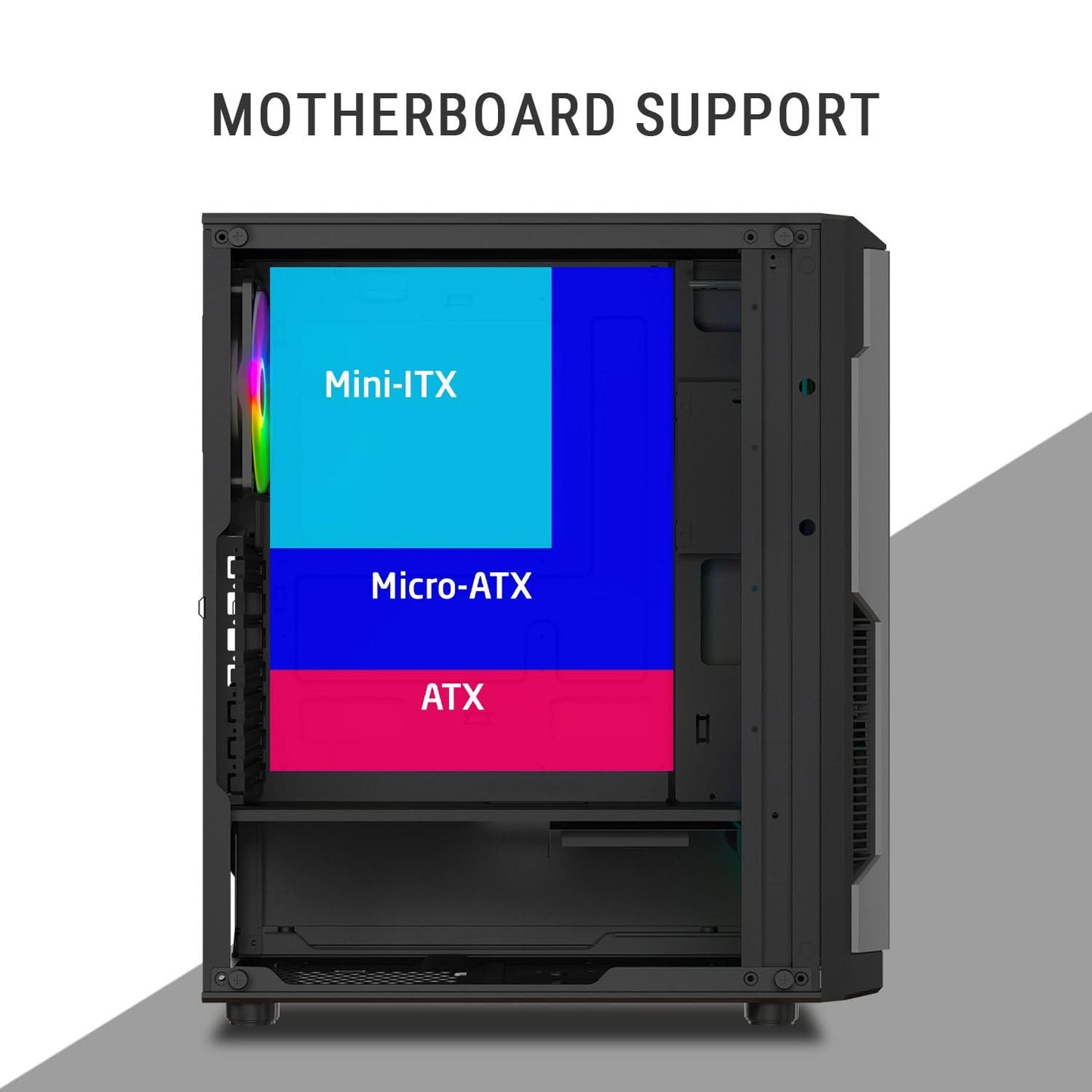ANT ESPORTS ECLIPSE MID TOWER (ATX/M-ATX/M-ITX) BLACK-GREY CABINET 3X120MM FANS