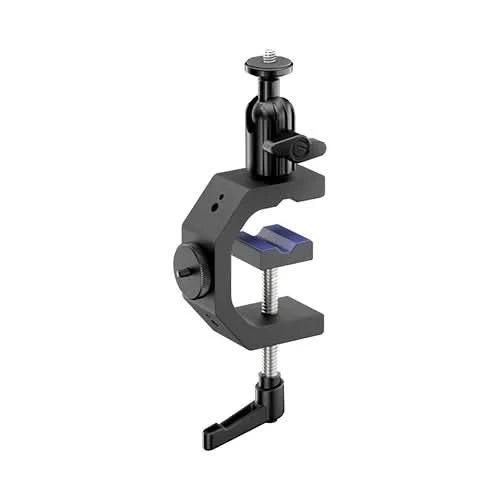 Elgato Heavy Clamp Professional Mount with Ball Head and 4x 1/4 inch holes, Ultra Secure and Durable, Mount on Desks, Shelves, Poles, perfect for Cameras, Lights, Flash