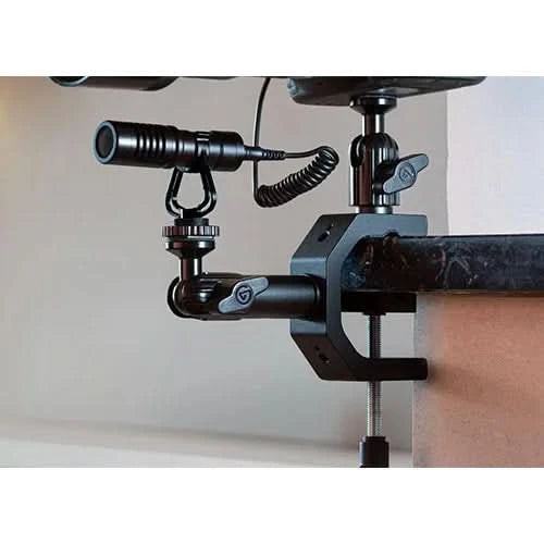 Elgato Heavy Clamp Professional Mount with Ball Head and 4x 1/4 inch holes, Ultra Secure and Durable, Mount on Desks, Shelves, Poles, perfect for Cameras, Lights, Flash