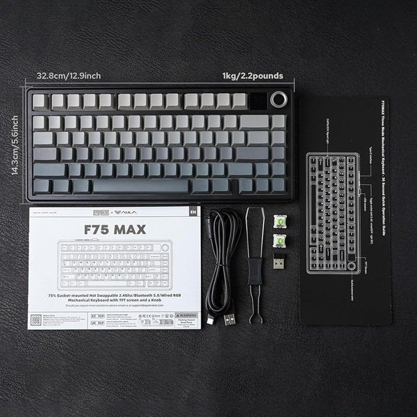 AULA F75 WIRELESS MECHANICAL KEYBOARD MAX GRADIENT GRAY REAPER SWITCH