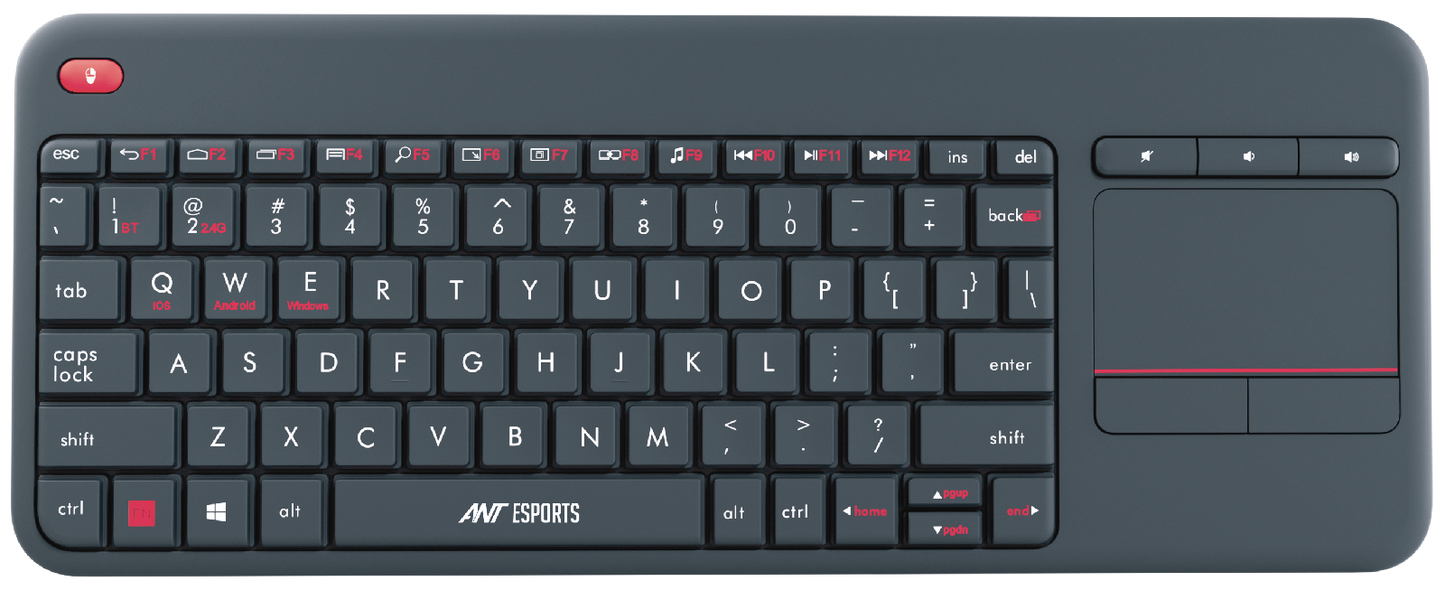 ANT ESPORTS WK100 WIRELESS KEYBOARD WITH BUILT-IN TOUCHPAD (GRAY)
