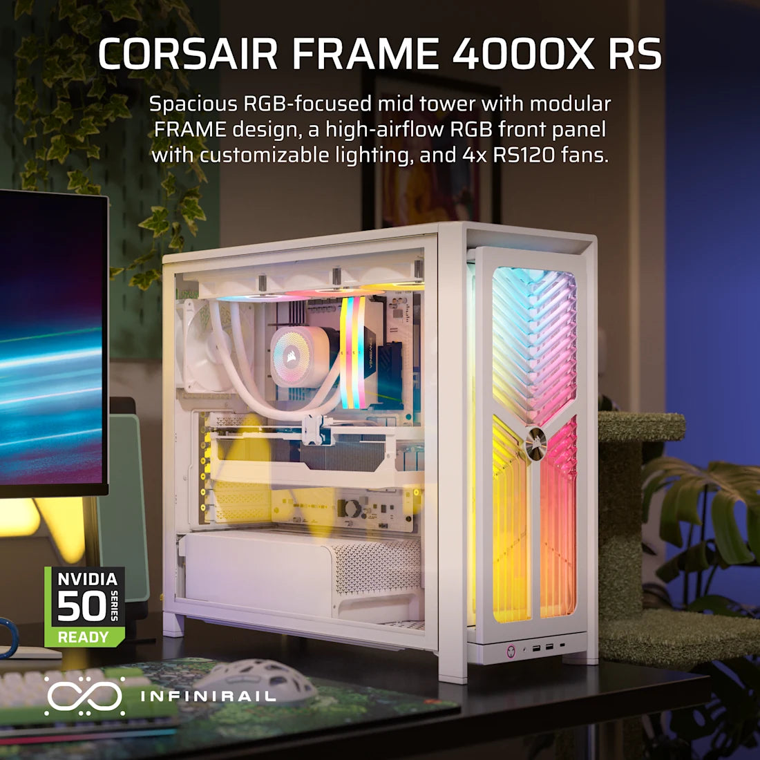 Corsair CASE FRAME 4000X RS Mid-Tower PC Case - White