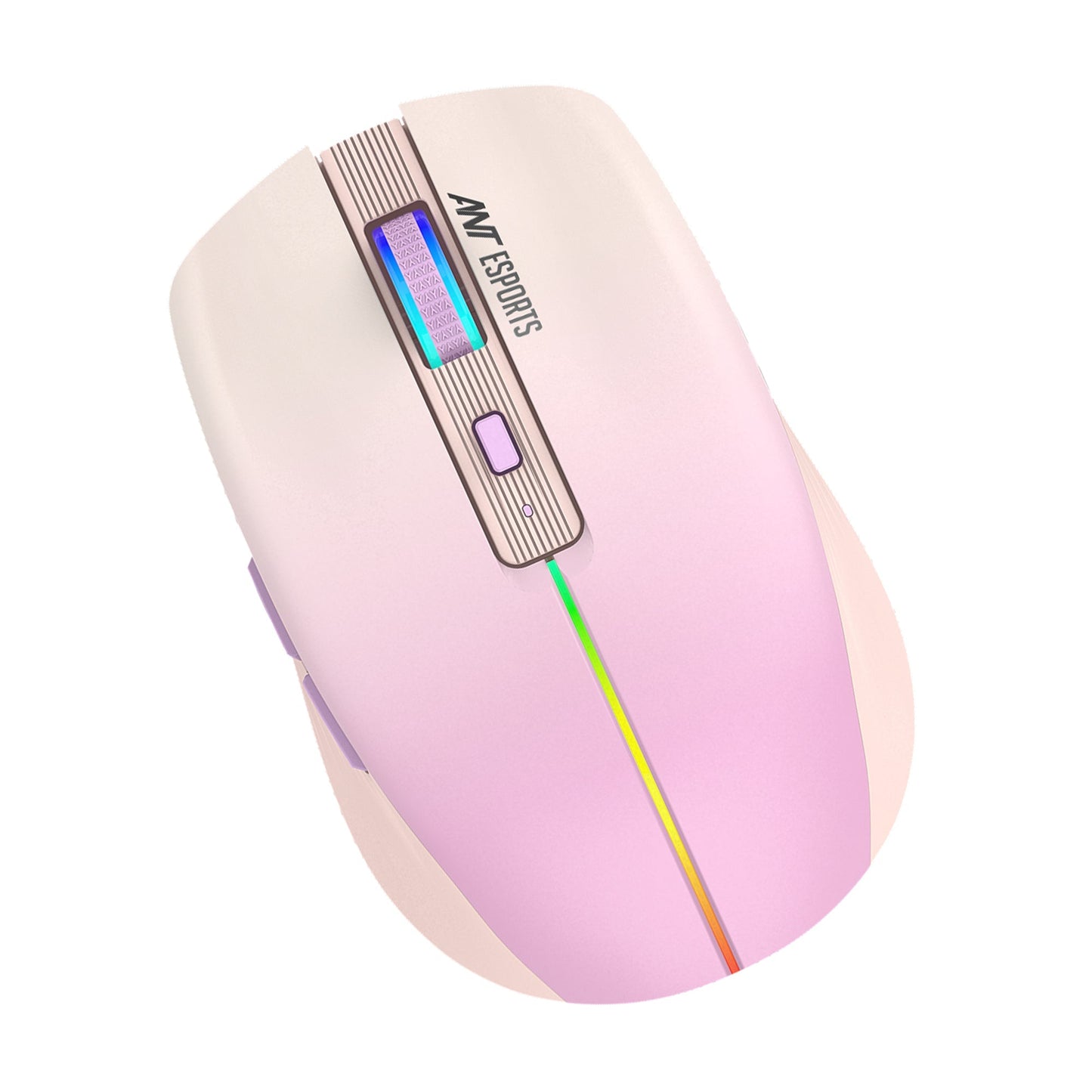 ANT ESPORTS GM400W RGB WIRELESS GAMING MOUSE - LIGHT PINK, ROSE