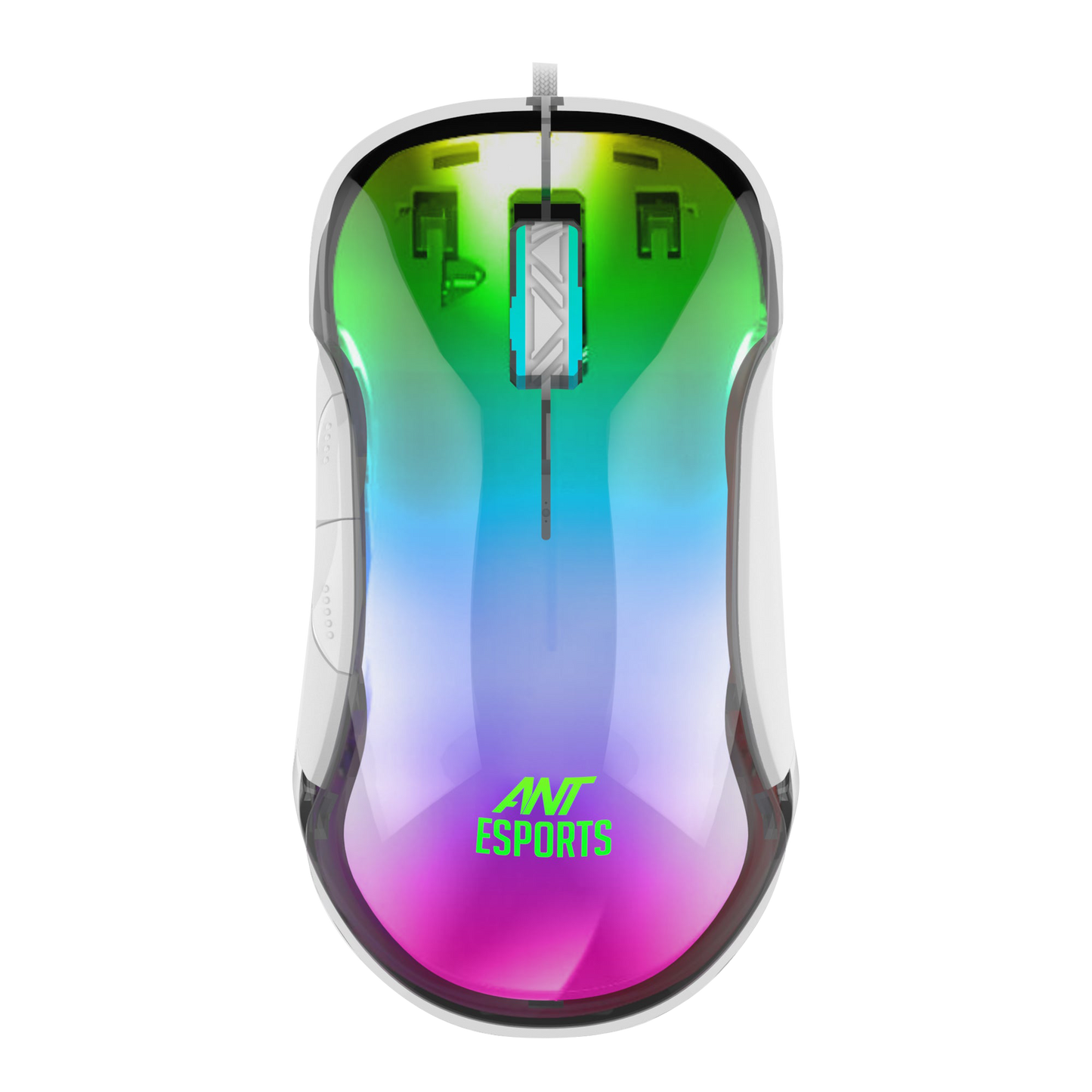 ANT ESPORTS GM610 CRYSTAL RGB WIRED GAMING MOUSE - WHITE