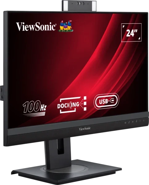 VIEWSONIC VG2457V 24 INCH 1080P VIDEO CONFERENCING DOCKING MONITOR WITH WINDOWS HELLO COMPATIBLE IR WEBCAM, ADVANCED ERGONOMICS, AND 90W USB C FOR HOME AND OFFICE