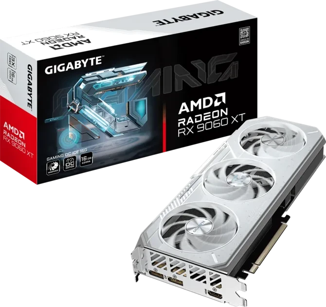 Gigabyte Radeon RX 9060 XT GAMING OC ICE 16G GDDR6 PCIe 5.0 Graphics Card