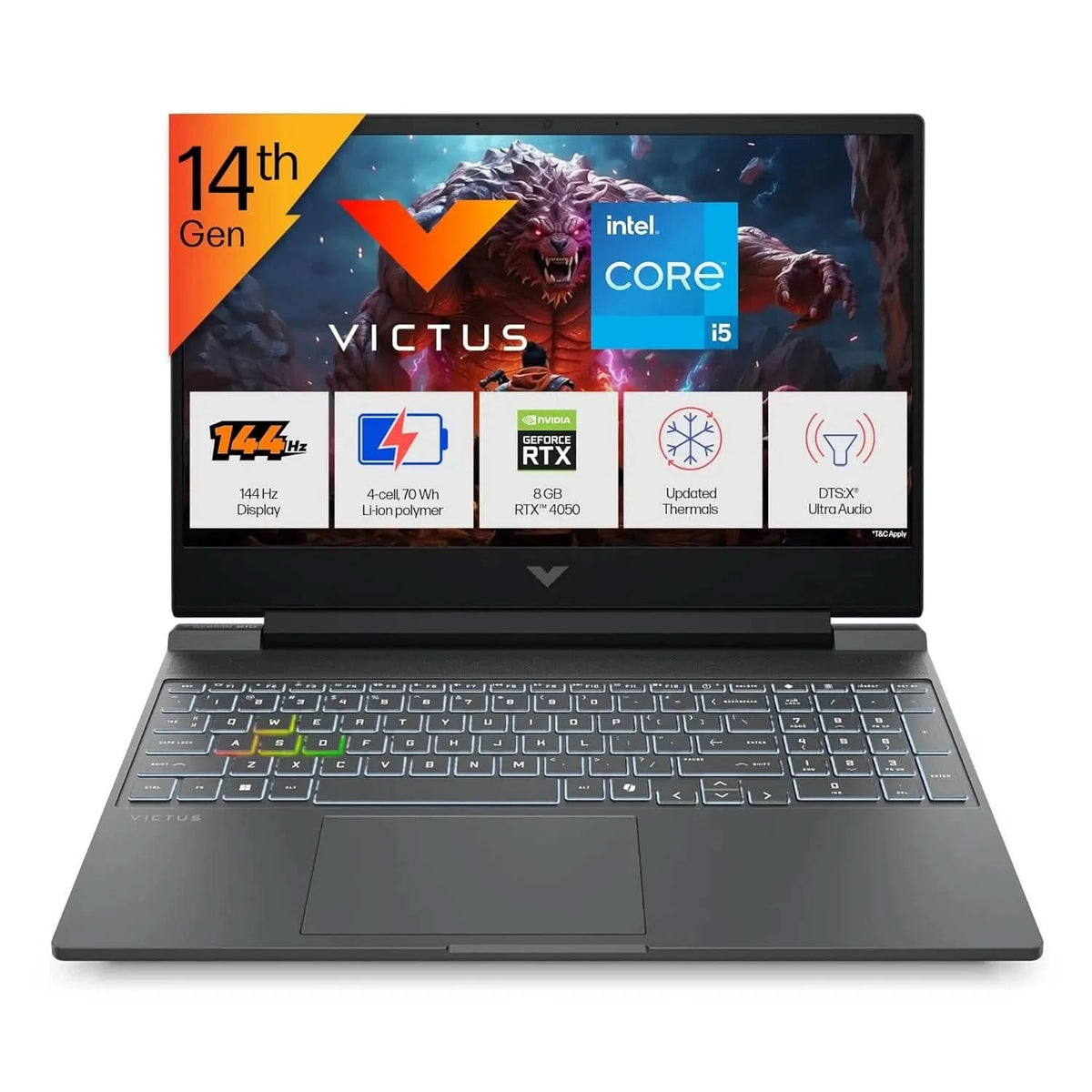 HP Victus, Intel Core i5-14450HX 14th Gen, 6GB RTX 4050, 24GB DDR5 RAM, 512GB SSD, FHD, 144Hz, 300 nits, 15.6 inch, Windows 11 Home, M365, Office24, Silver, 2.29kg, fa2382tx, RGB Gaming Laptop