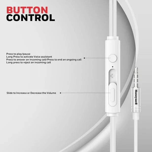 Honeywell Moxie V50 Wired Earphones White