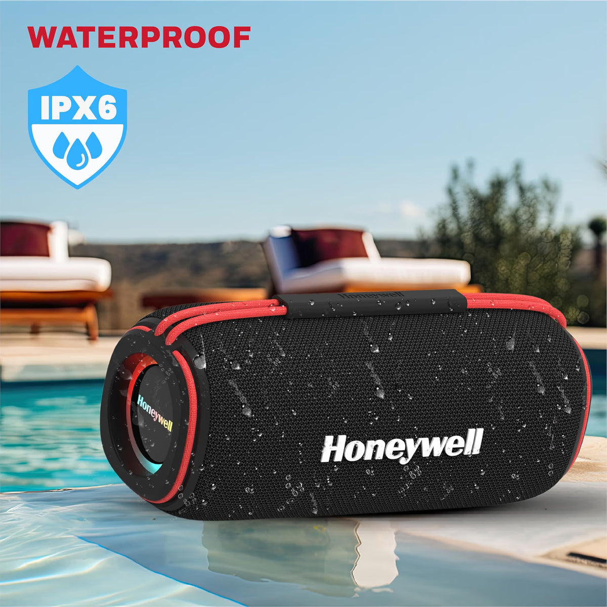 Honeywell Newly Launched Trueno U500 60W 5.3 Bluetooth Speaker, Deep Bass Radiators, 18H Playtime, IPX 6, TWS Feature, RGB Lights, SD Card, AUX, USB Type-C Port, Built-in Mic & 2 * 93mm Drivers
