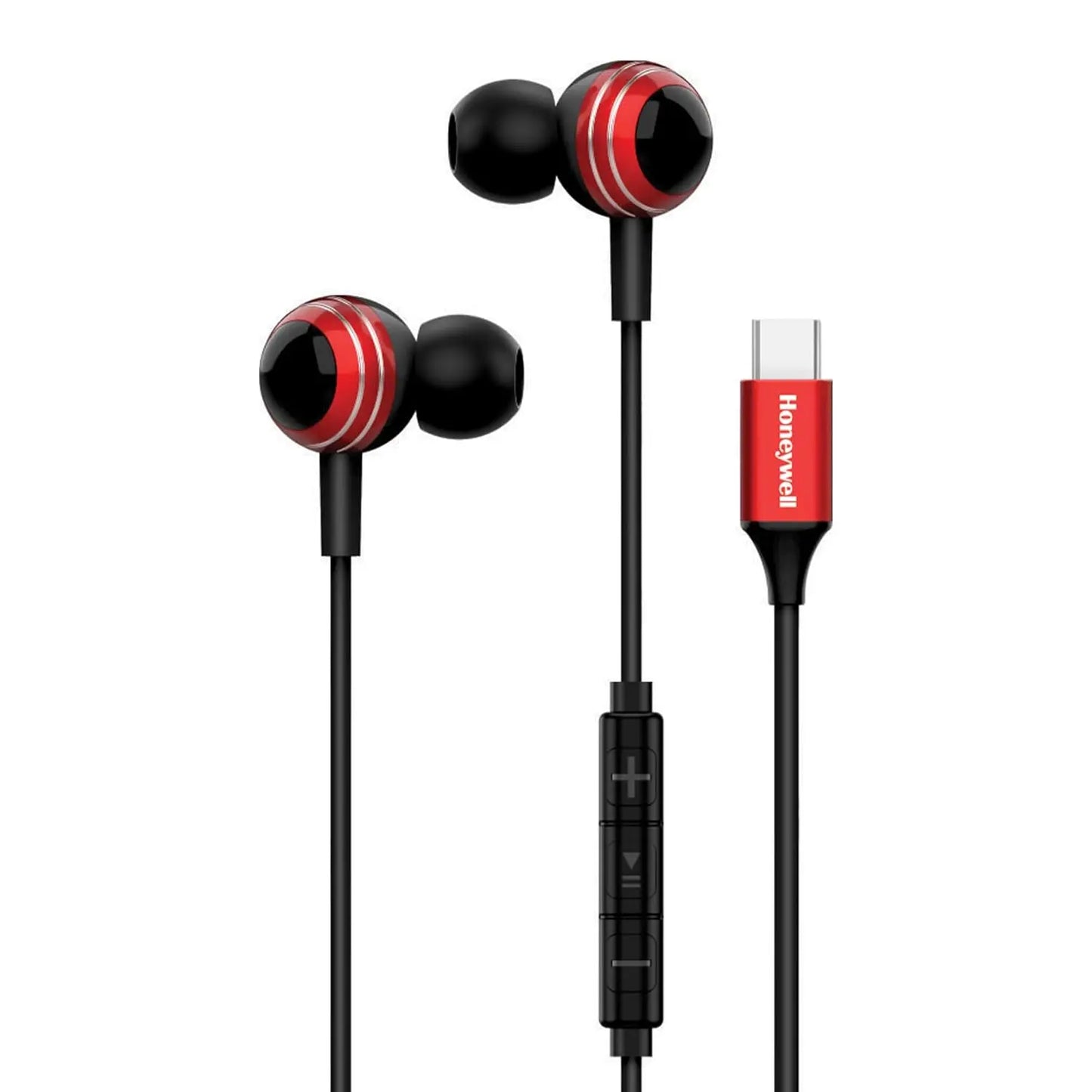 Honeywell Suono P70 Wired in Ear Earphones with Built in Mic 10mm*2 Drivers, Noise Cancelling and Ultra HD Mic, IPX4, Voice Assistant Enabled, HD Sound & Clear Audio, Type C Compatible, 1.2 Mtr