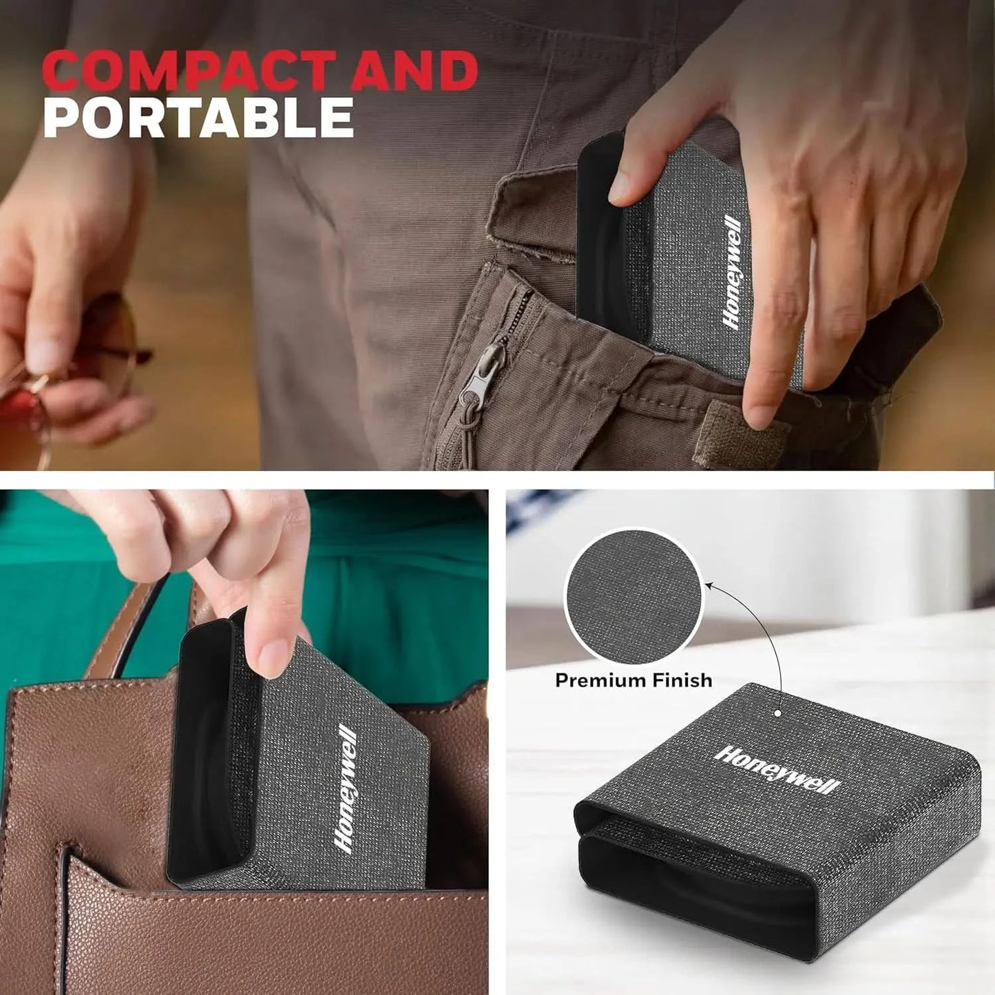 Honeywell Zest Wireless 3-in-1 Magnetic Foldable MagSafe Compatible 23W Wireless Charger for iPhone 12-15, Supports QC 3.0, All Apple Watch Series, Airpods 2,3, pro