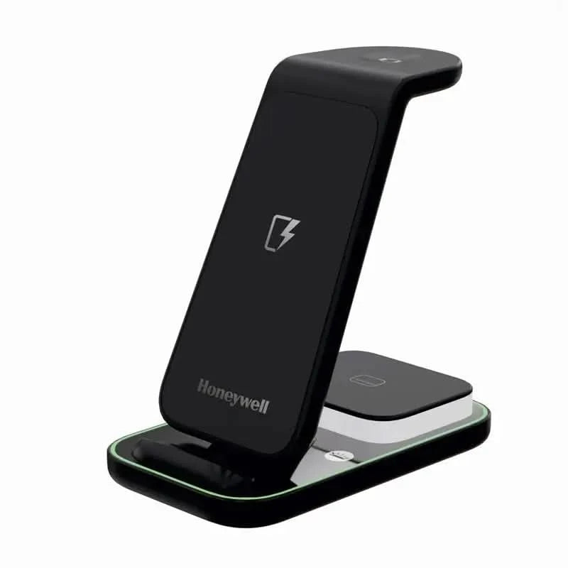 Honeywell Zest Wireless Clamp 3-in-1 23W Wireless Fast Charger with Type-C Input, QC 3.0, Stable Grip, Compatible with iPhone 8 and Above, Apple Watches, AirPods & Qi-Enabled Smartphones