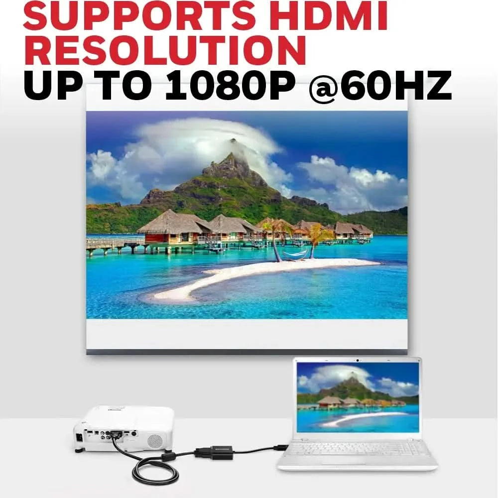 Honeywell 3in1 HDMI to VGA, 3.5mm Audio Jack & Micro USB Port, 1080p@60Hz HDMI Resolution & 6.75GB Transfer Speed, VGA Resolution 1920x1200P@60Hz, Compatible with-LED, Laptop, Gaming Console etc-Black