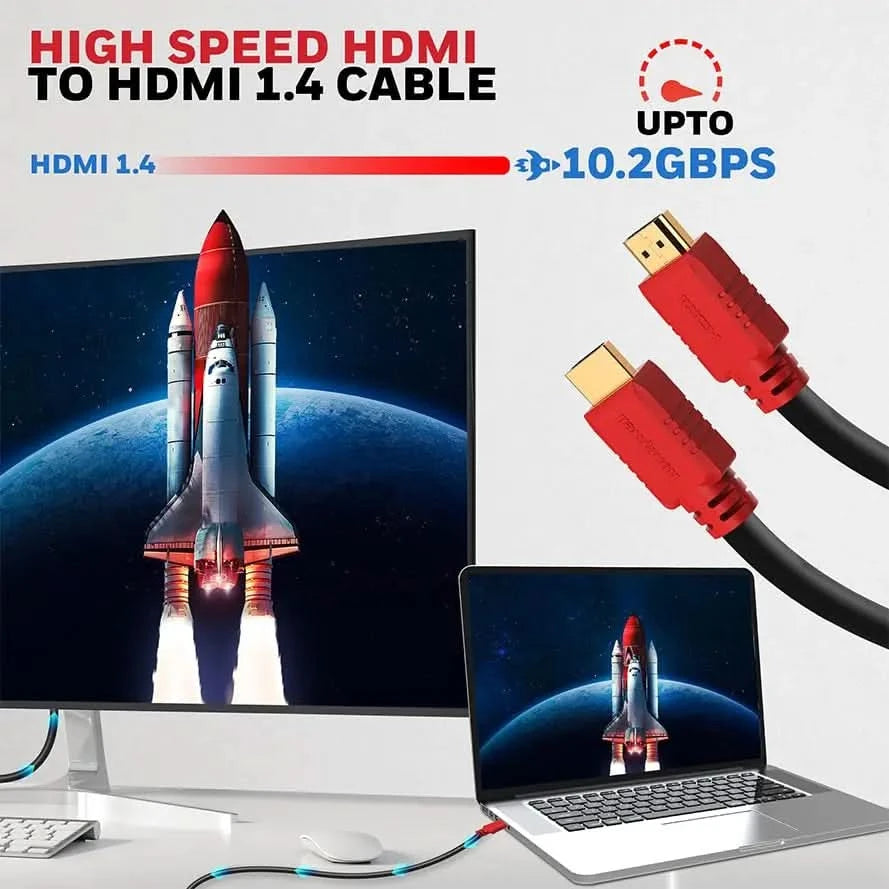 Honeywell HDMI 1.4 Cable with Ethernet (32.8ft/10M) High Speed HDMI Cable 10.2GBPS | Supports 3D /4Kx2K Ultra High Definition | 3D Home Theatre | 3D Gaming | Black