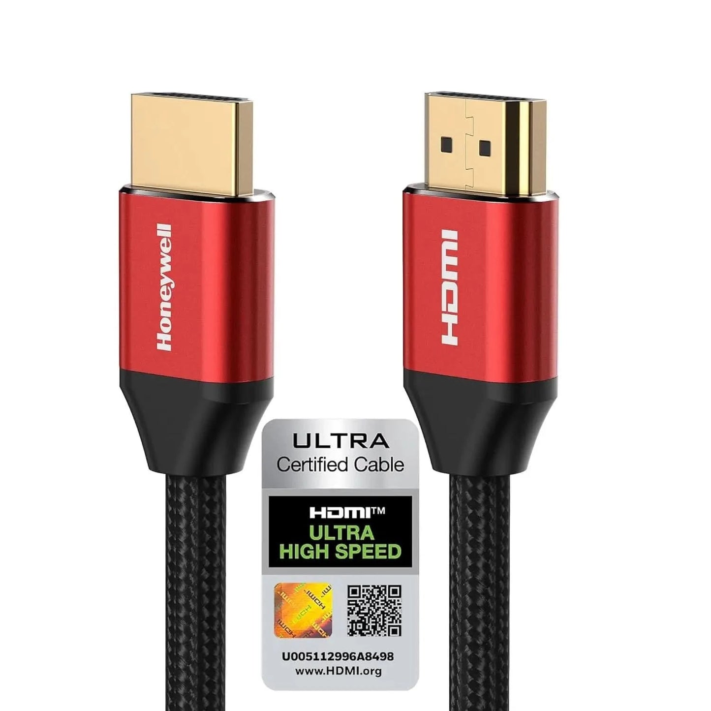 Honeywell HDMI Cable 2.1 with Ethernet, 8k@60Hz, 4k@120Hz UHD Resolution, 5 Mtr(16.4ft), 48 GBPS Transmission Ultra High Speed, Dolby DTS, eARC,3D,Male-to-Male,Compatible with all HDMI-Enabled Devices