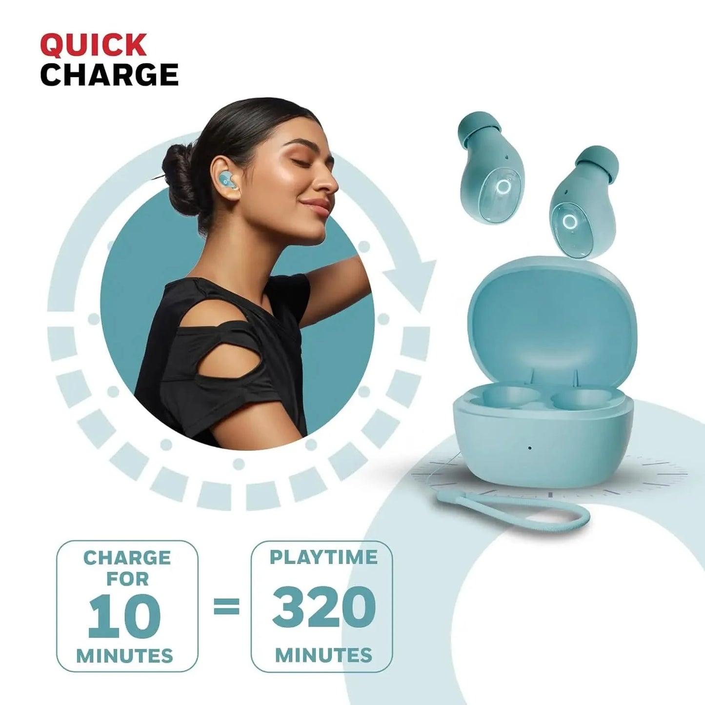 Honeywell Moxie V1500 Bluetooth TWS Earbuds with 48H Playtime, Type C Fast Charging, IPX4 Water Resistant, Bluetooth V5.4, 8mm*2 Drivers, Touch Controls, Voice Assistant, Noise Cancelling