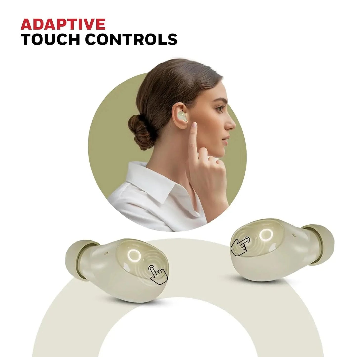 Honeywell Moxie V1500 Bluetooth TWS Earbuds with 48H Playtime, Type C Fast Charging, IPX4 Water Resistant, Bluetooth V5.4, 8mm*2 Drivers, Touch Controls, Voice Assistant, Noise Cancelling Yellow