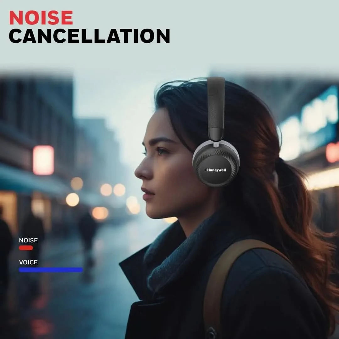 Honeywell Moxie V20 Bluetooth 5.4 Wireless On-Ear Headphones with Mic, ENC Noise Reduction, 25H Playback, Deep Bass, IPX4, AUX Support, 40ms Low Latency Gaming Mode, Stereo Sound, Padded Cushions