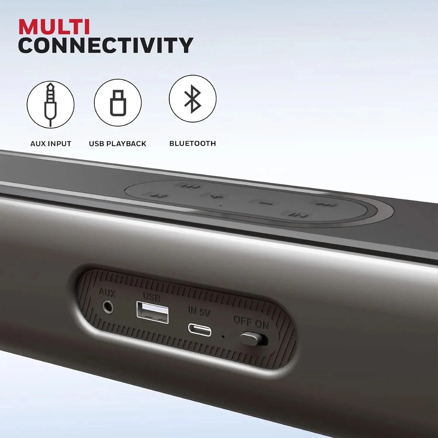 Honeywell Moxie V3000 Soundbar | 30W Wireless Stereo Sound, Deep Bass, Bluetooth v5.3+EDR, 12-Hour Playtime, Dual 57mm Drivers, AUX & USB Input