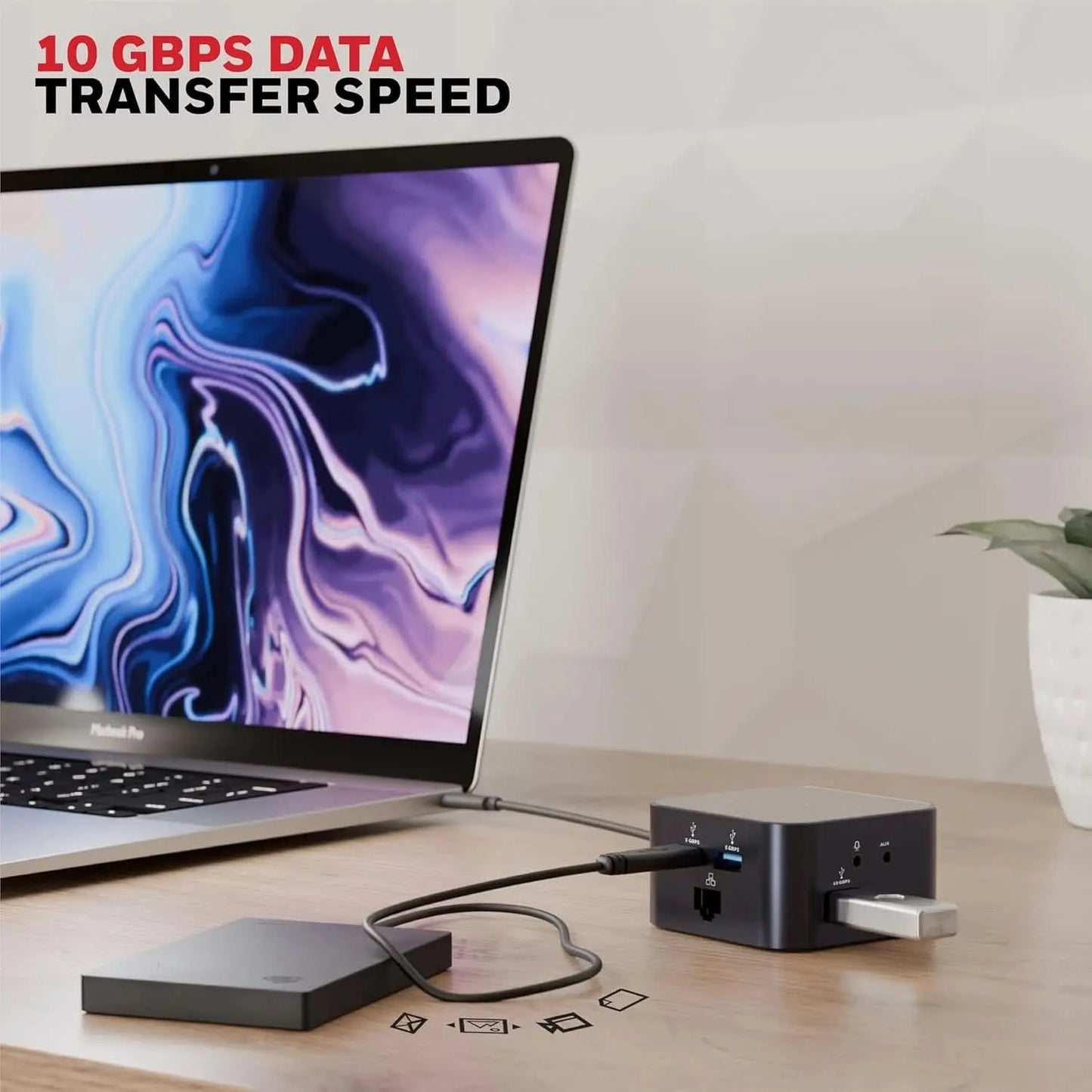 Honeywell New Launch 12-in-1 Type C Dock with 4K HDMI, MagSafe Wireless 15W, 4xUSB Ports PD 100W, Mic, Ethernet & Audio Port, SD & MicroSD Slot, All Type C Devices, Windows/MacBook