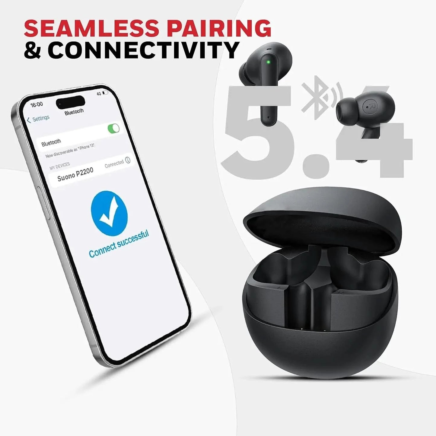 Honeywell New Launched Moxie V1400 Bluetooth v5.4 TWS in-Ear Earbuds, ENC with 4 Mics for HD Calling, 45H Battery Life, Stereo Sound, Deep Bass, IPX4, 40ms Low Latency Gaming Mode