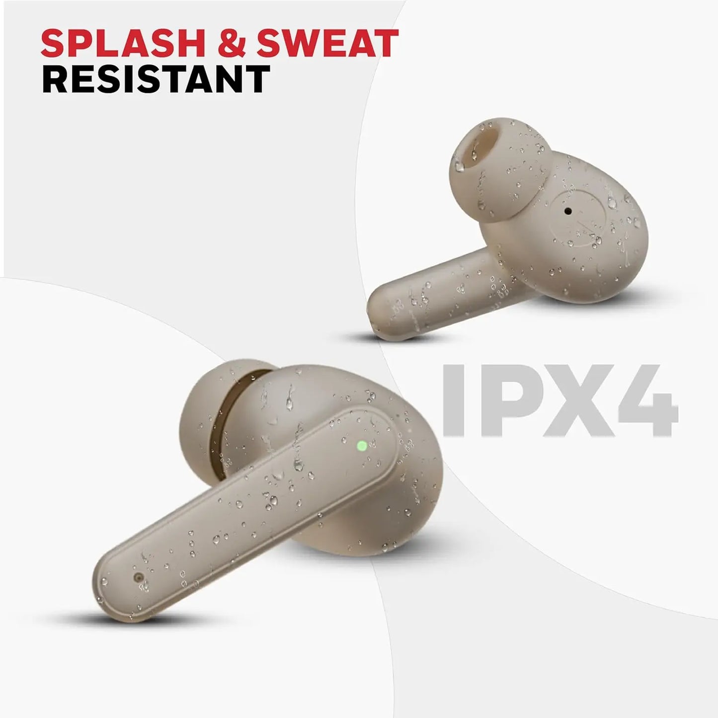Honeywell New Launched Moxie V1400 Bluetooth v5.4 TWS in-Ear Earbuds, ENC with 4 Mics for HD Calling, 45H Battery Life, Stereo Sound, Deep Bass, IPX4, 40ms Low Latency Gaming Mode Camel