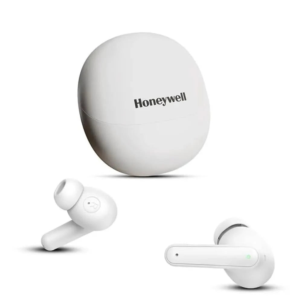 Honeywell New Launched Moxie V1400 Bluetooth v5.4 TWS in-Ear Earbuds, ENC with 4 Mics for HD Calling, 45H Battery Life, Stereo Sound, Deep Bass, IPX4, 40ms Low Latency Gaming Mode White