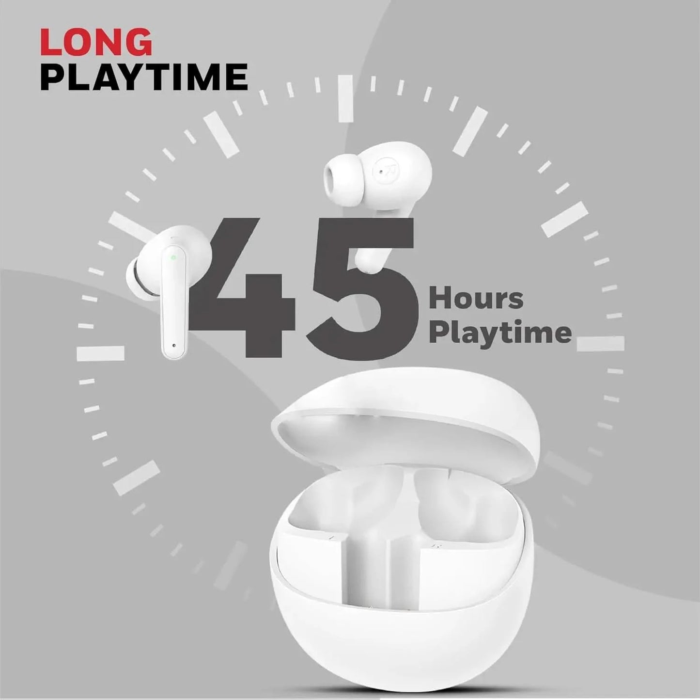 Honeywell New Launched Moxie V1400 Bluetooth v5.4 TWS in-Ear Earbuds, ENC with 4 Mics for HD Calling, 45H Battery Life, Stereo Sound, Deep Bass, IPX4, 40ms Low Latency Gaming Mode White