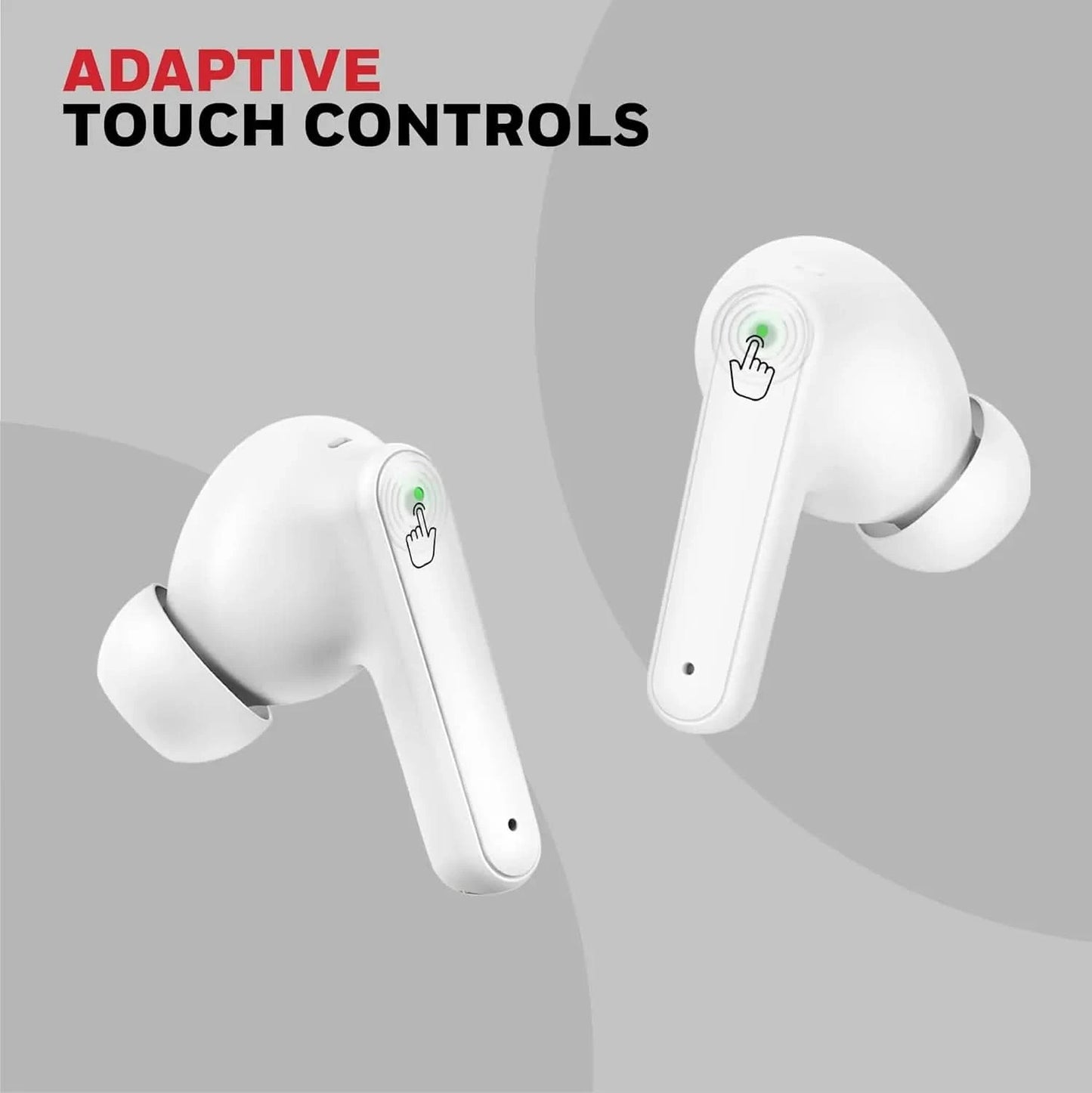 Honeywell New Launched Moxie V1400 Bluetooth v5.4 TWS in-Ear Earbuds, ENC with 4 Mics for HD Calling, 45H Battery Life, Stereo Sound, Deep Bass, IPX4, 40ms Low Latency Gaming Mode White