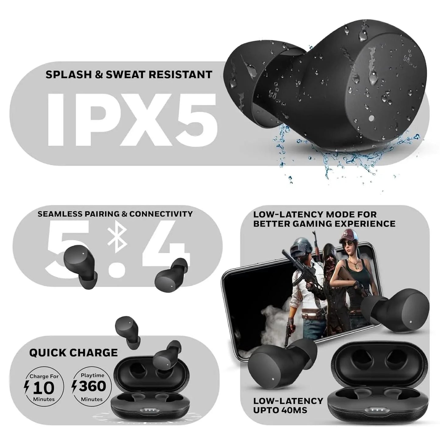 Honeywell New Launched Suono P2200 Bluetooth v5.4 TWS Earbuds, ENC with 2 Mics for HD Calling, 54H Battery Life, Stereo Sound, Deep Bass, IPX5, 40ms Low Latency Gaming Mode