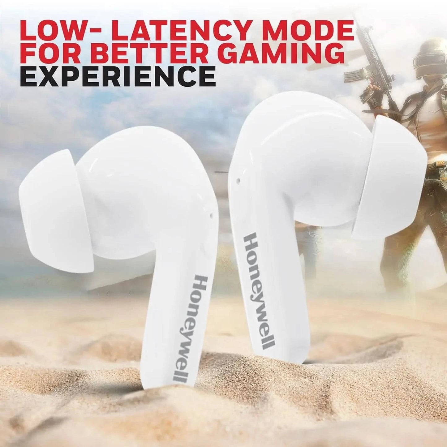Honeywell Suono P2100 Bluetooth in Ear TWS Earbuds with 50h of Playtime, ENC Mode, 4 Mics, Type C Fast Charging, Low Latency Mode for Gaming, BT v5.3, 13mm Drivers, Voice Assistant,2 Years Warranty