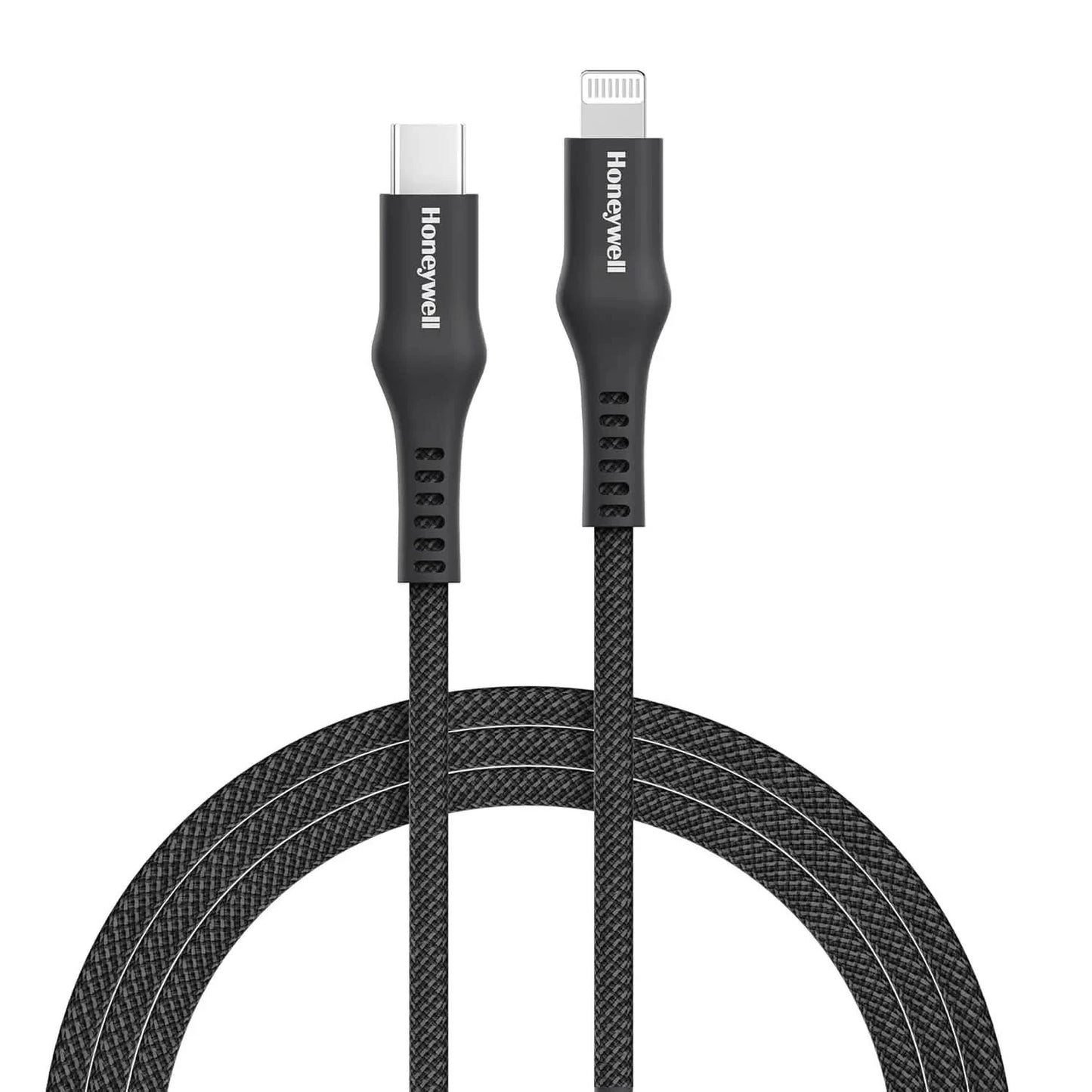 Honeywell Type C to Lightning, 4 Feet (1.2M), Nylon Braided Cable, MFI-certified, QC3.0, PD 87W Support with Max Output 3A, Fast Charge & Sync Cable for iPhone, iPad, AirPods – White