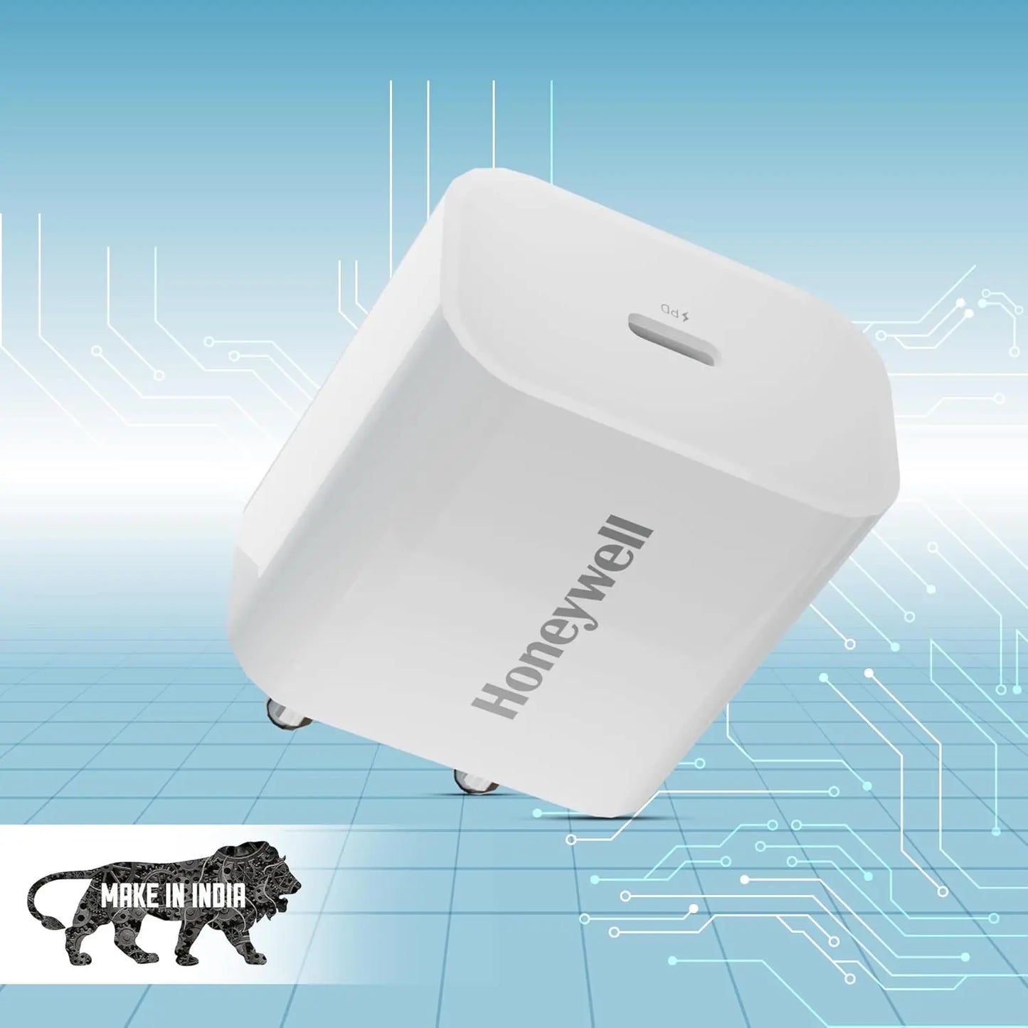 Honeywell Zest PD 20W Type-C Charger Adapter with PPS, Ultra-Fast Charging, PD 3.0, BIS Certified for iPhone 17/17 Air / 17 Pro / 17 Pro Max, Samsung Galaxy, Pixel, iPad, AirPods & More