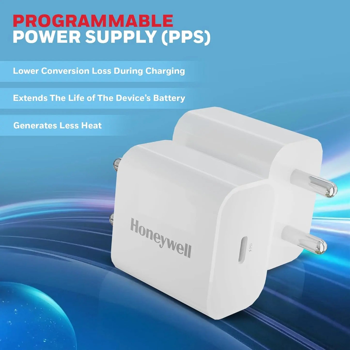 Honeywell Zest PD 20W Type-C Charger Adapter with PPS, Ultra-Fast Charging, PD 3.0, BIS Certified for iPhone 17/17 Air / 17 Pro / 17 Pro Max, Samsung Galaxy, Pixel, iPad, AirPods & More
