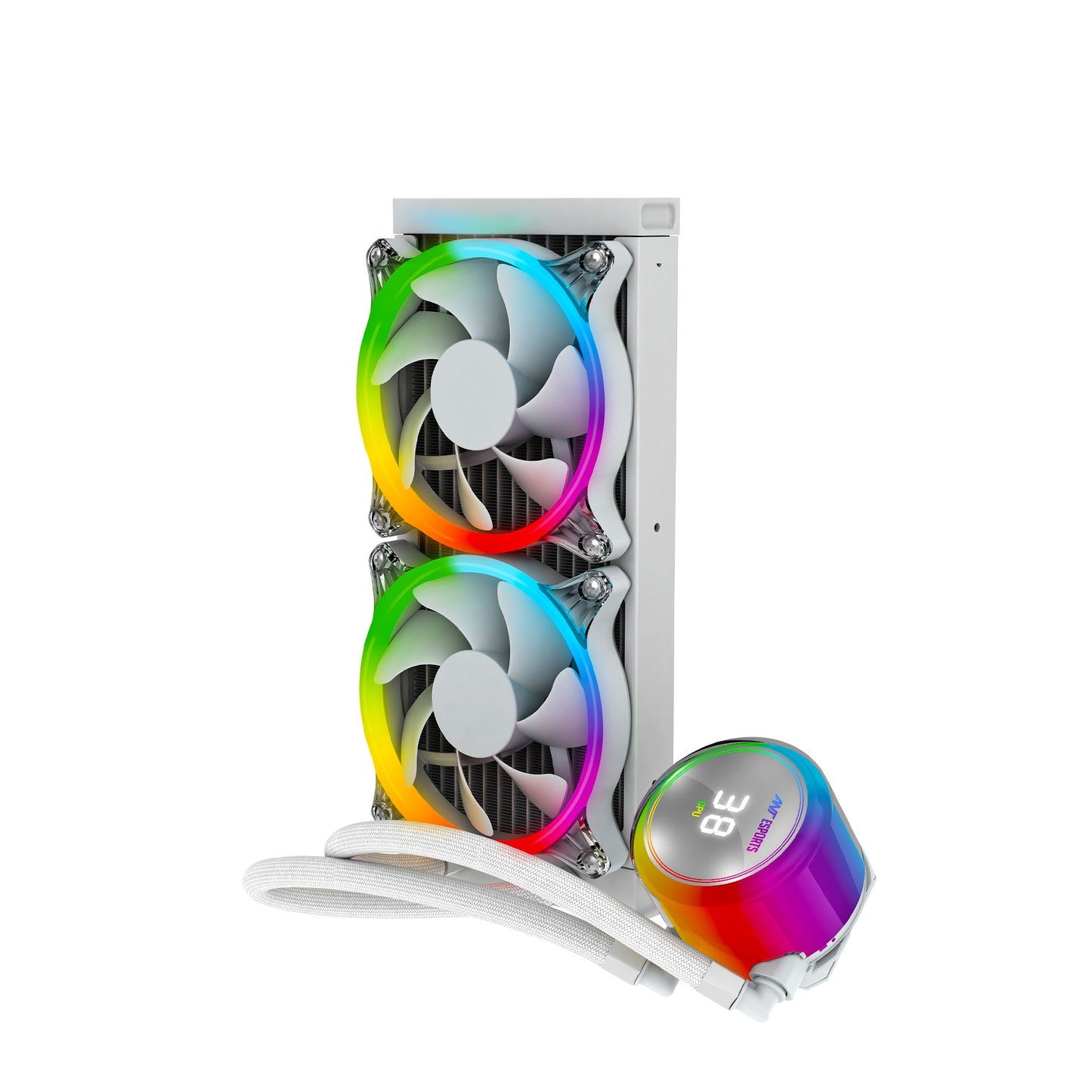ANT ESPORTS ICE CHROMA ML240 ARGB LIQUID COOLER - WHITE