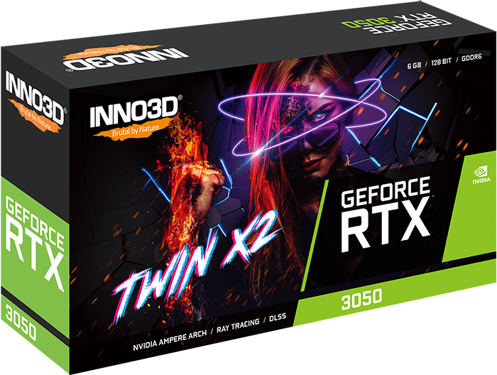 INNO3D GEFORCE RTX 3050 TWIN X2 6GB GRAPHICS CARD