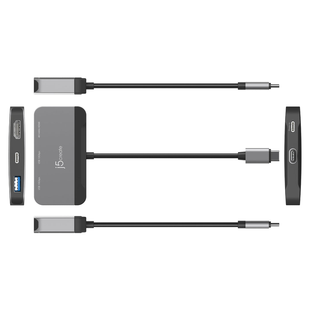 J5CREATE USB-C TO HDMI 4K144HZ & 2 X USB 3.2 WITH POWER DELIVERY 100W