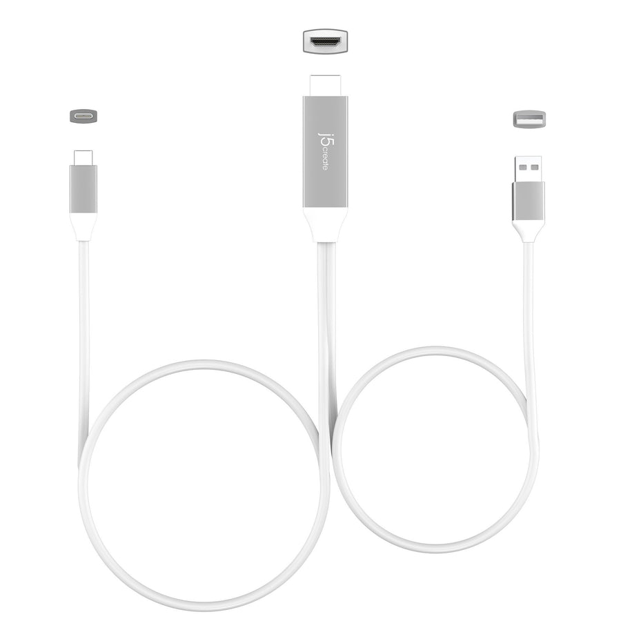 J5CREATE USB-C TO 4K HDMI CABLEWITH USB TYPE-A 5V PASS-THROUGH