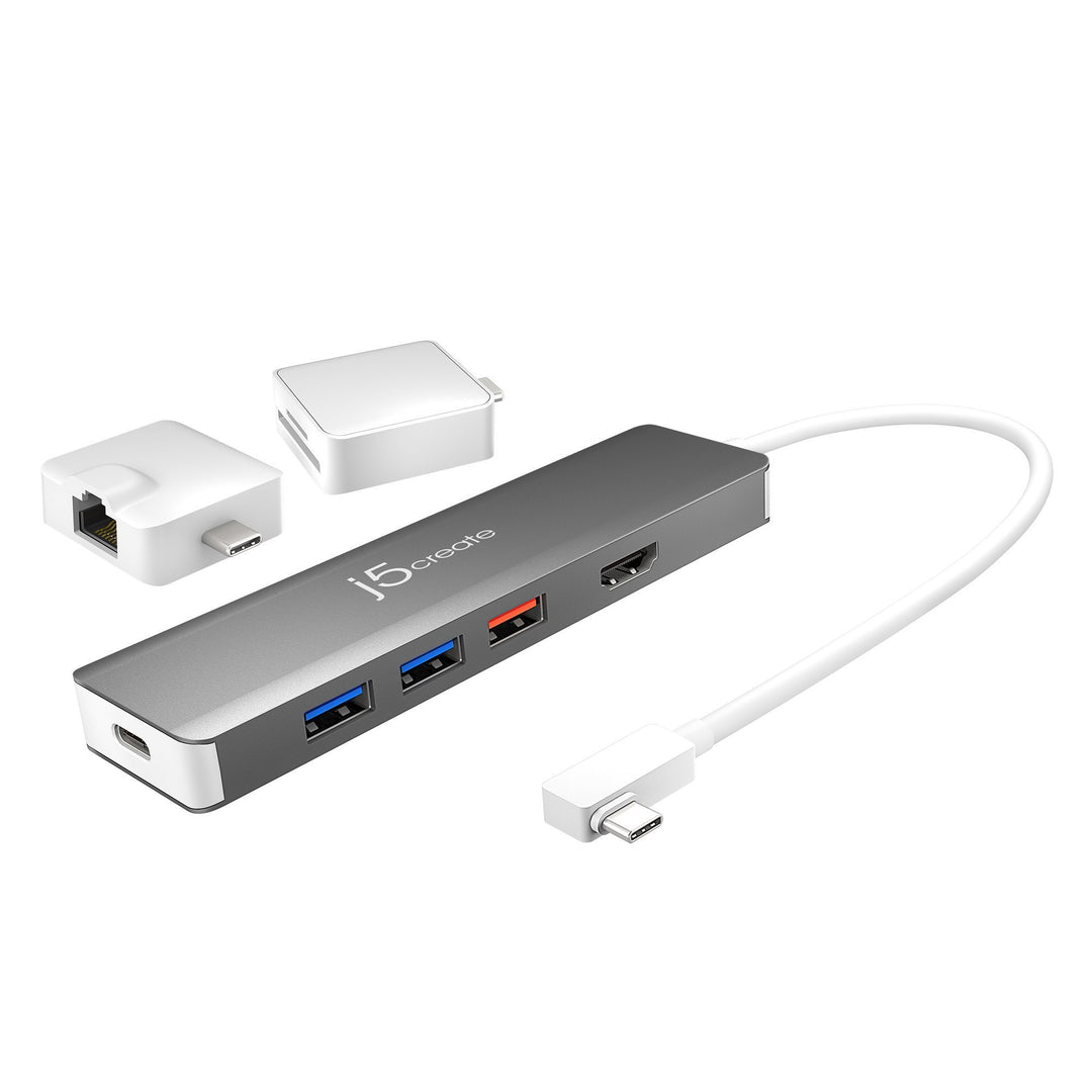 J5CREATE ULTRADRIVE KIT USB-C DUAL-DISPLAY MODULAR DOCK 8 IN 1