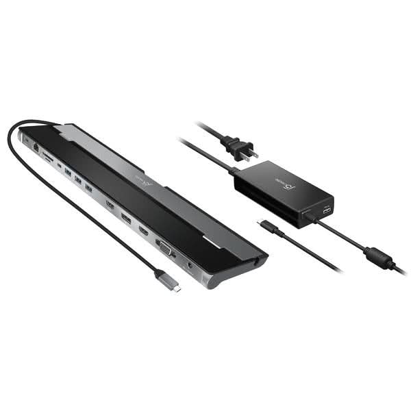 J5CREATE USB-C TRIPLE DISPLAY DOCKING STATION WITH 100W PD ADAPTER