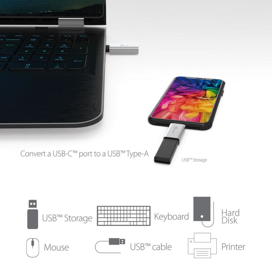 J5CREATE USB 3.1 Type-C to Type-A Adapter