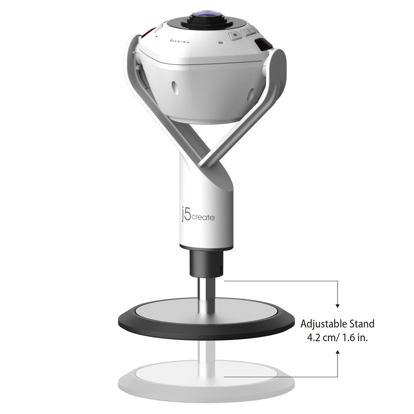 J5CREATE 360° AI-Powered Webcam with Speakerphone JVU368