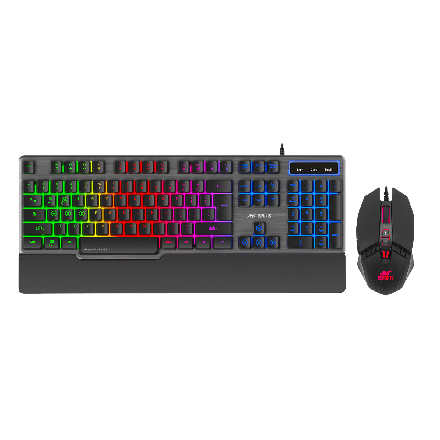 Ant Esports KM500 Pro Backlit Wired Gaming Keyboard and Mouse Combo - Black