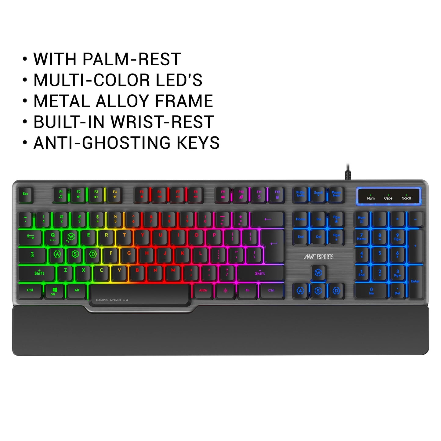 Ant Esports KM500 Pro Backlit Wired Gaming Keyboard and Mouse Combo - Black
