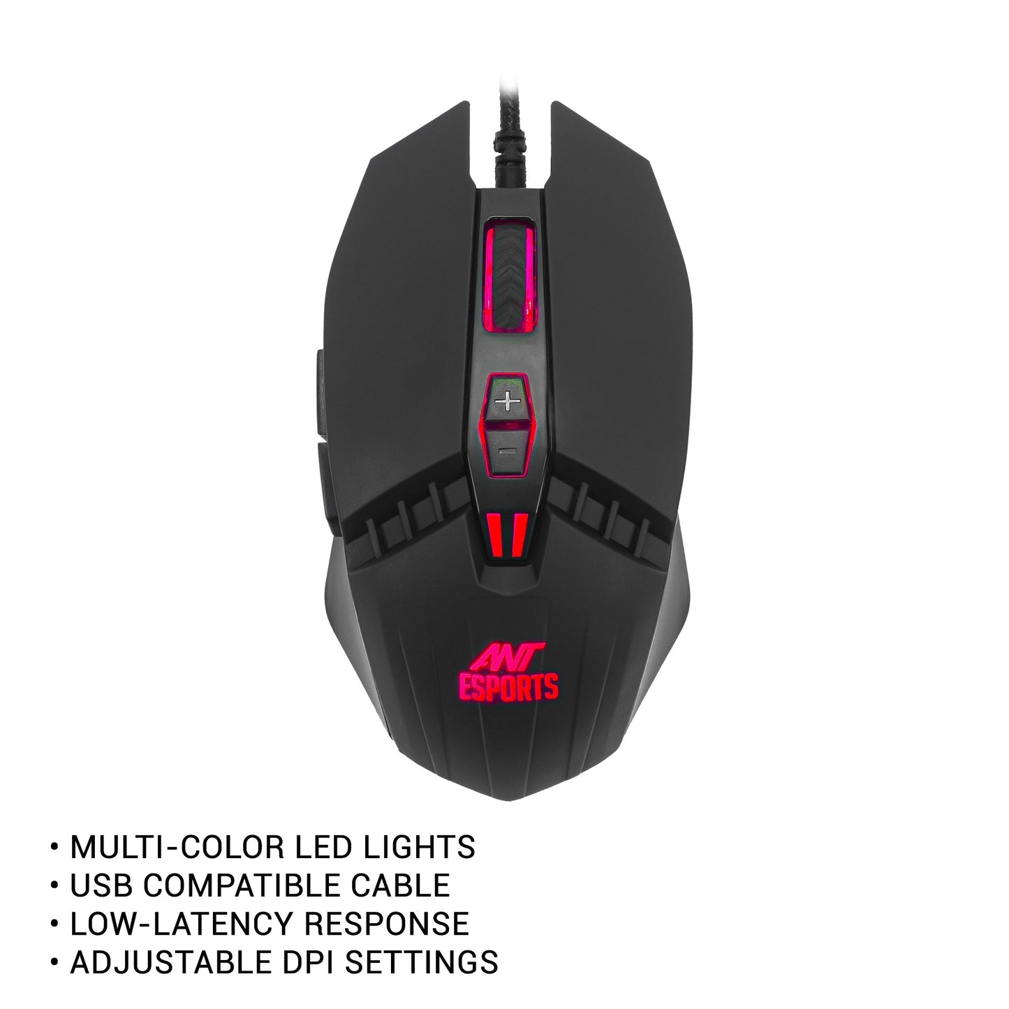Ant Esports KM500 Pro Backlit Wired Gaming Keyboard and Mouse Combo - Black